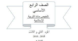تلخيص مادة التربية الاسلامية للصف الرابع الفصل الثاني والثالث 2019-2020